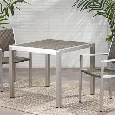 Table de salle à manger carrée de 35 po pour l'extérieur - aluminium et style contemporain