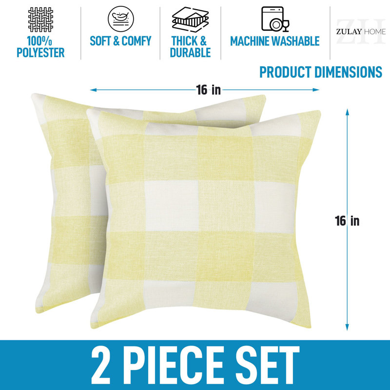 Housses de coussin Zulay Home, Jaune/blanc