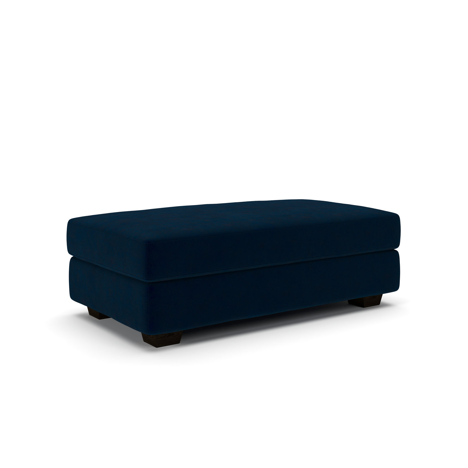 Emilio 49" Cotton Upholstered Ottoman, Bella Ink Blue Performance Velvet