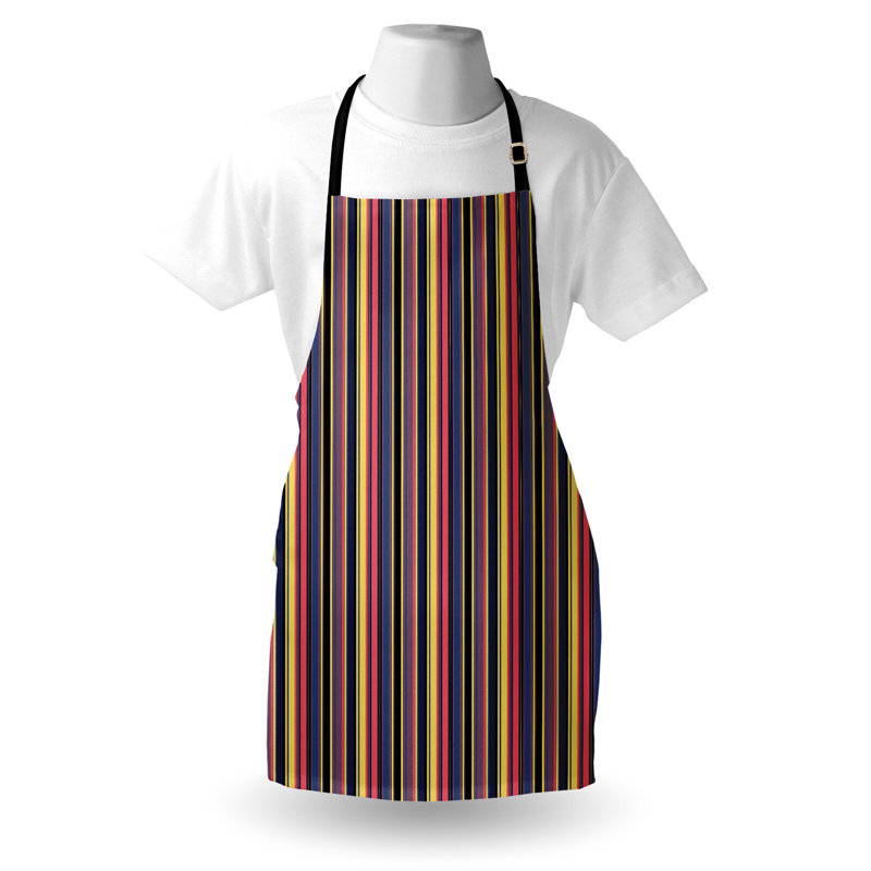 Multicolore East Urban Home, tablier rétro unisexe, bâtons géométriques rétro, taille adulte