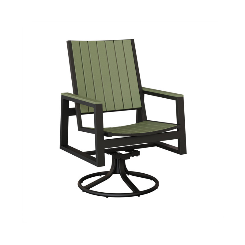 Chaise berçante berçante pivotante Berlin Gardens Vida, Vert / noir mat
