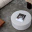 Table basse ronde, table de bout rembourrée Boucle, fonctionne comme table d'appoint, repose-pieds et siège