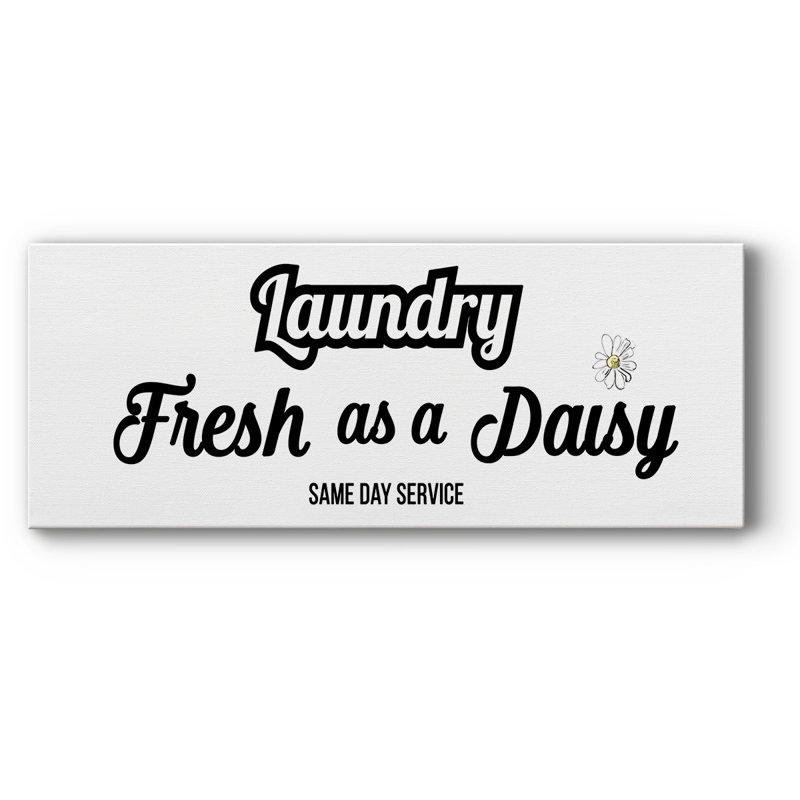 Daisy Laundry - Toile tendue avec châssis, H 12 po x l 30 po x P 1,5 po
