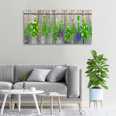 Herbs on a String 1 Piece Wrapped Canvas Wall Art