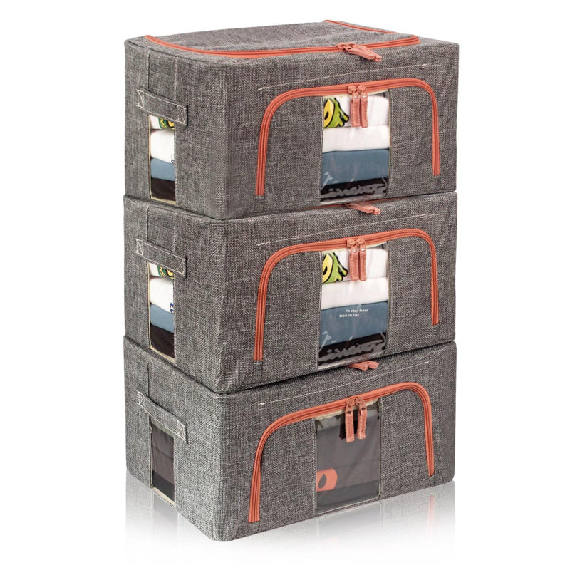 Sac de rangement en lin Rebrilliant, Gris