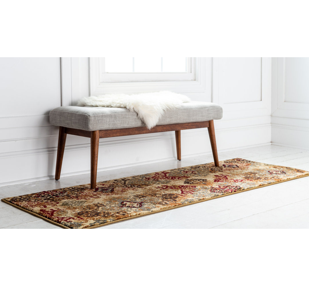 Eelijah Abstract Red/Cream Area Rug Bungalow Rose Rug 