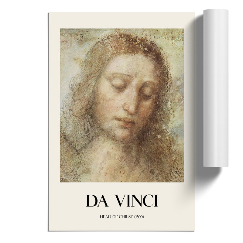 Head of Christ Print by Leonardo da Vinci - Frameless Print, 30cm H x 21cm W x 0.1cm D