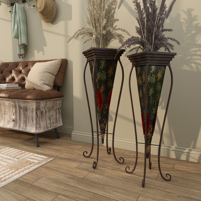Ensemble de pots à fleurs en métal 2 pièces Circe