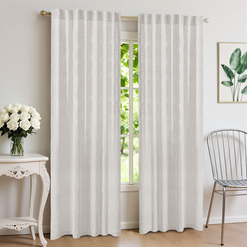 Panneau simple 100% lin obscurcissant, Ivoire ivoire, 50" W x 84" H