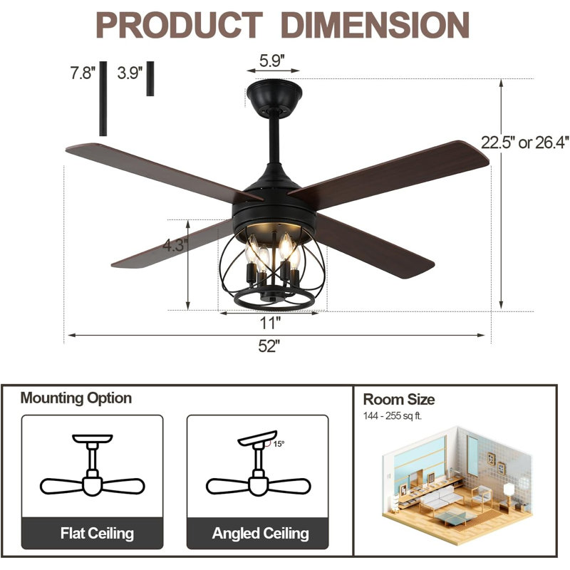 Farmhouse Ceiling Fan With Light