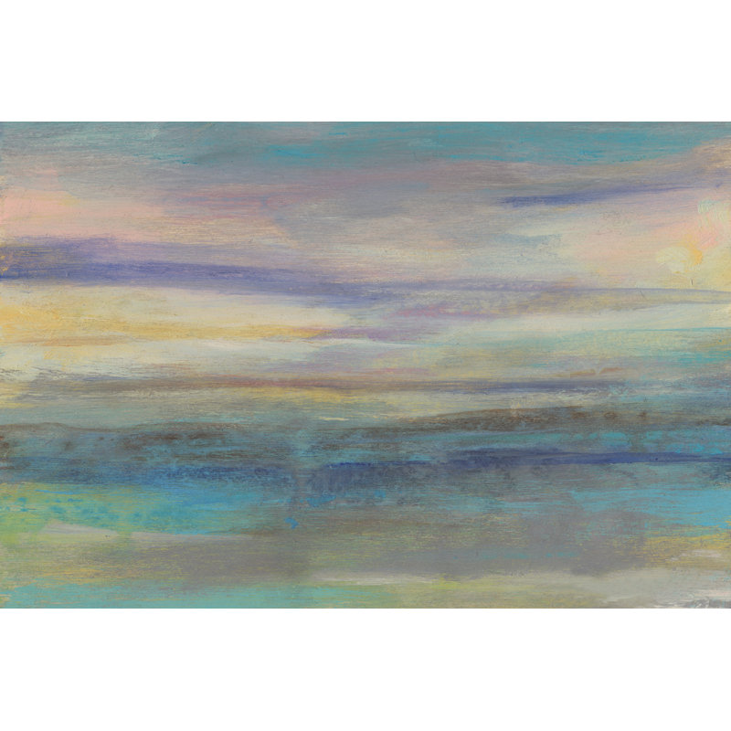 «Lilac Horizon II», peinture sur toile, H 12 po x l 18 po