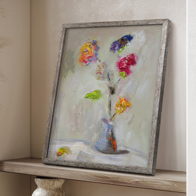 Imprimé floral néoplitanien - bois massif, H 11 po x l 9 po
