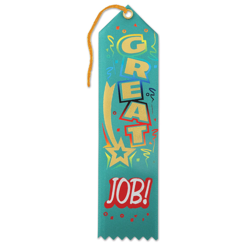 Excellent travail! Ruban Award - 2 po x 8 po - paquet de 6