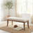 Linen Blend Upholstered Bench