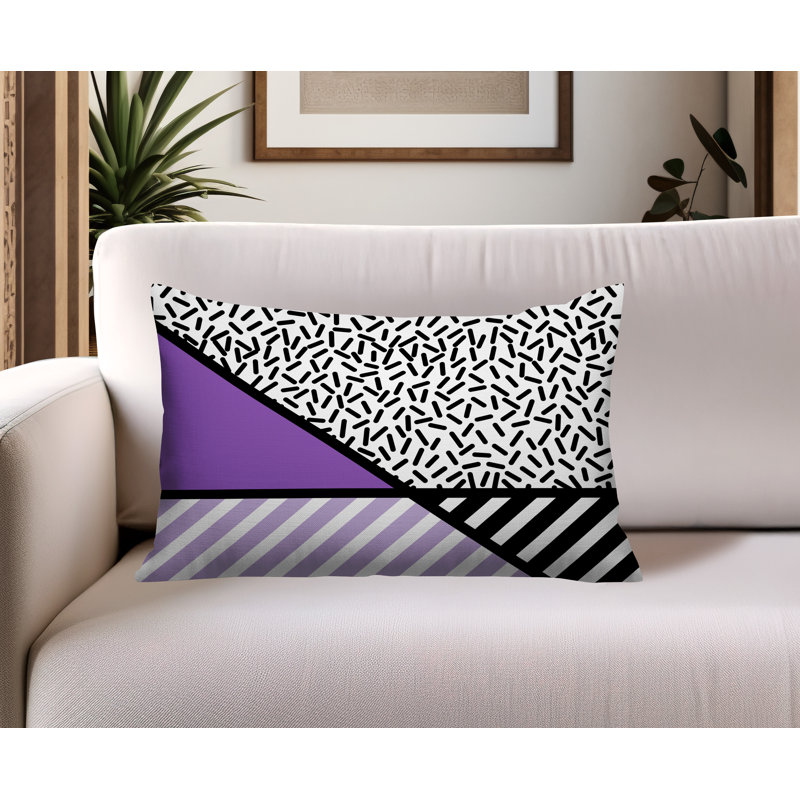 Oreiller rectangulaire intérieur / extérieur Shapira, Rectangulaire H 14 po x l 20 po, Mauve