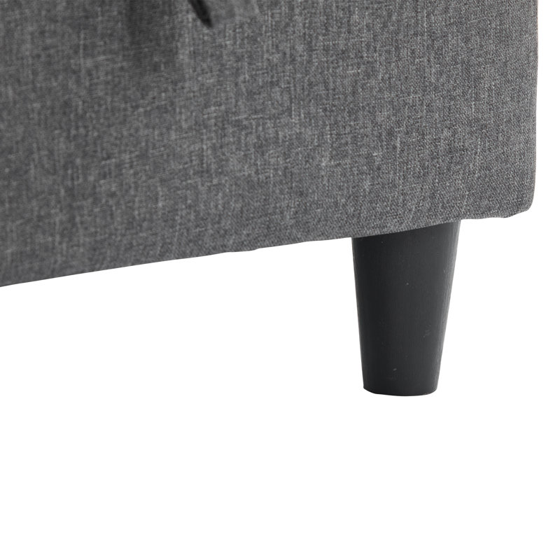 3 Seater Sofa & Chaise, Grey Linen