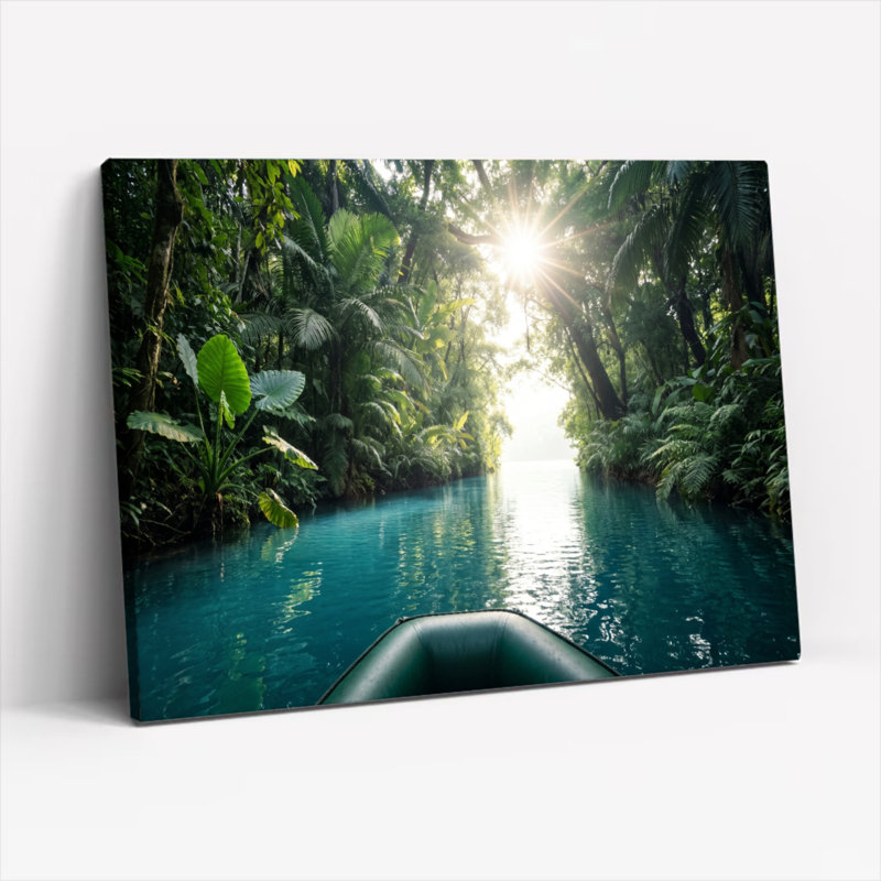 Ensemble de 1 tableau sur toile « Rivière tropicale », 24"H x 36"W, Wrapped Canvas