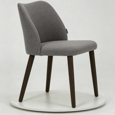 Polyester Upholstered Dining Chairs with Solid Wood Legs