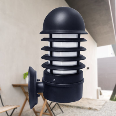 Satin Black Outdoor Wall Lantern