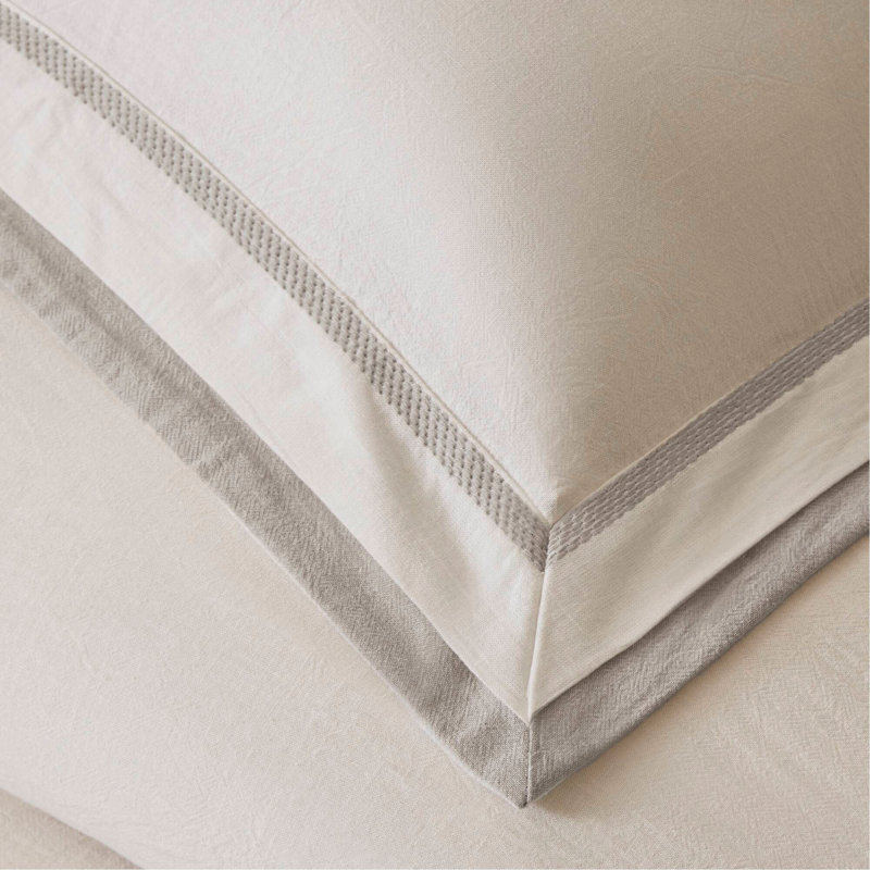 Ensemble de housse de couette 3 pièces, Housse de couette double et 2 taies décoratives s, Grey/White
