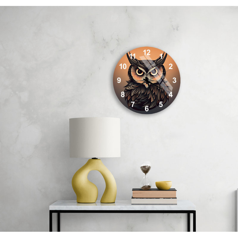 Horloge murale graphique en verre trempé, Blanc