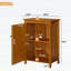 34.2 Inch Tall Mid Century Modern Floor Cabinet with Adjustable Shelf, Retro Storage for Entryway, Hallway, Living Room, Kitchen, and Bathroom, Walnut Finish
