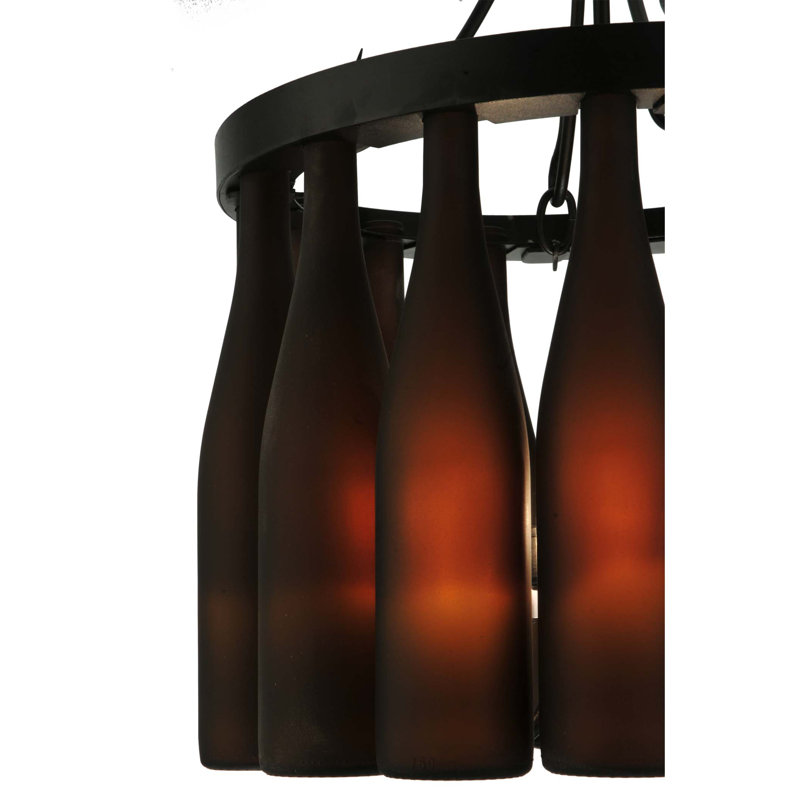 Tuscan Vineyard Black 5-Light Wine Bottle Chandelier