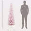 Arbre de Noël artificiel enneigé 6 pi, arbre de Noël mince avec branches réalistes et base en plastique pour décoration d'intérieur, rose-118034169
