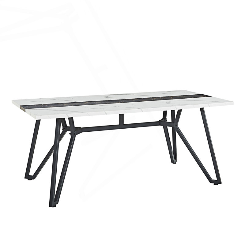 Rectangular Large Dining Table, Large Desk, White