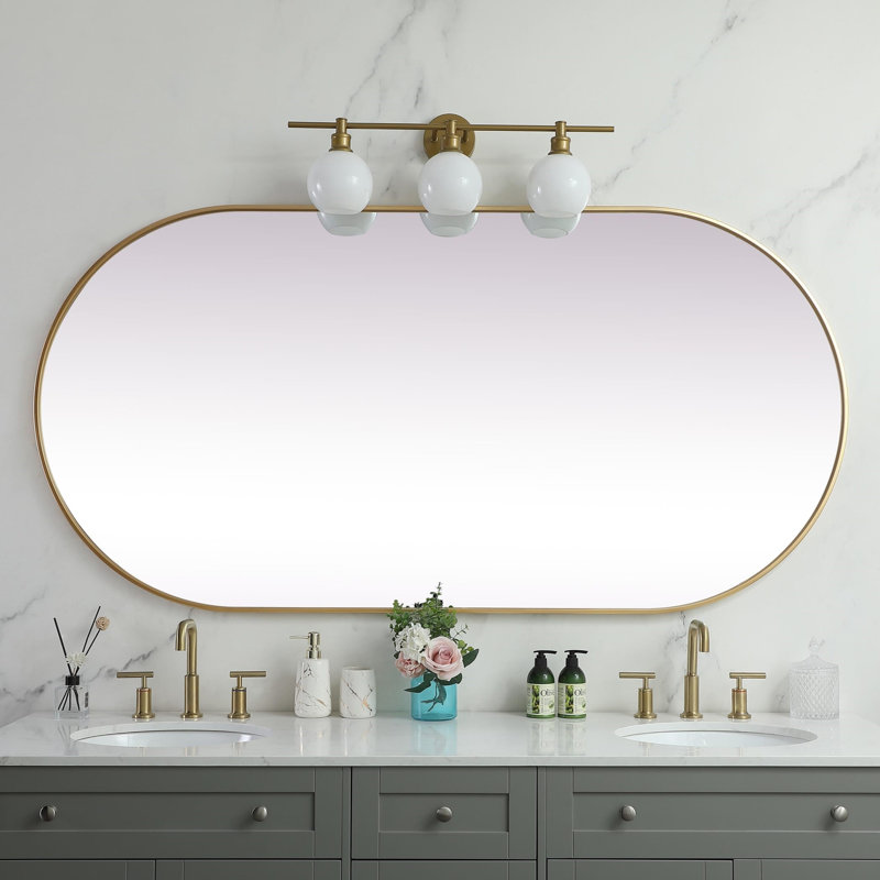 Elington Metal Oval Mirror, Brass, 72"  x 36" 
