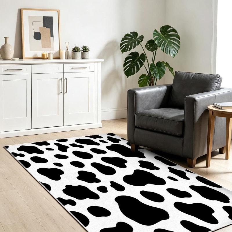 Tapis noir lavable à la machine, Rectangle 39" x 63"
