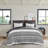 3 Piece Cotton Comforter Set with Chenille Tufting Gray Full/Queen