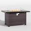 Table de foyer d'extérieur 55 000 BTU avec plateau en aluminium et base en rotin