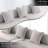 5-seat Curved Modular Boneless Sectional Couch-1978201993