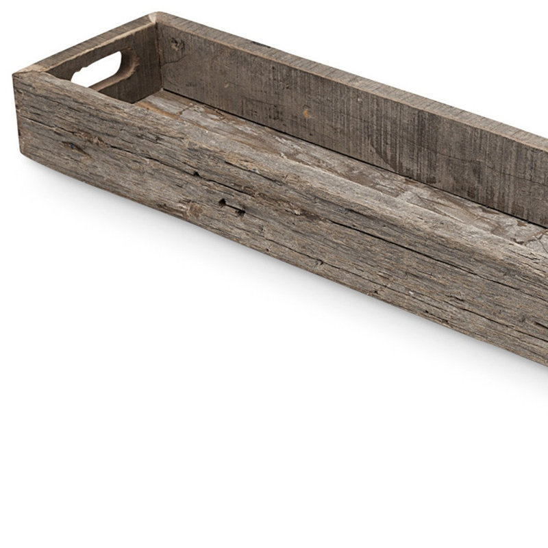 Plateau de service en bois Jake, H 3 po x l 36 po x P 7 po, Brun