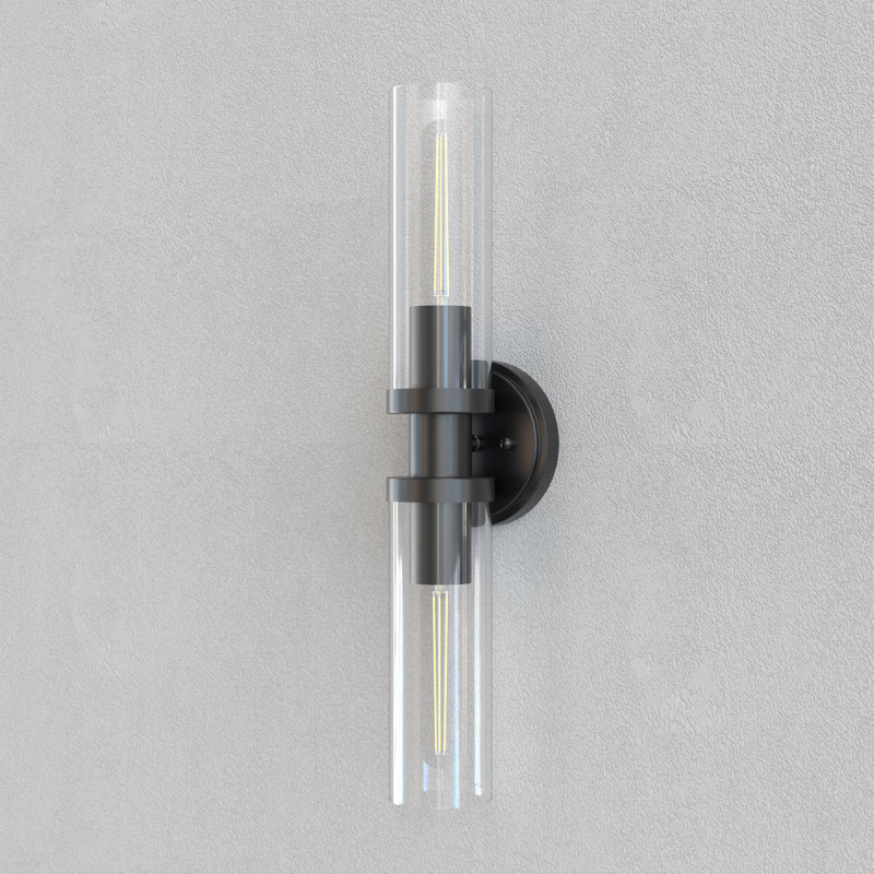 2-Head Barbell Cylindrical Wall Lamp, Matte Black
