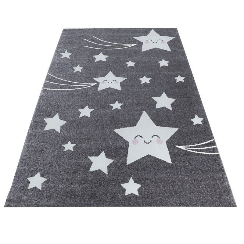 Kids Area Rug, Rectangular 200 x 290cm, Grey/Brown/Blue