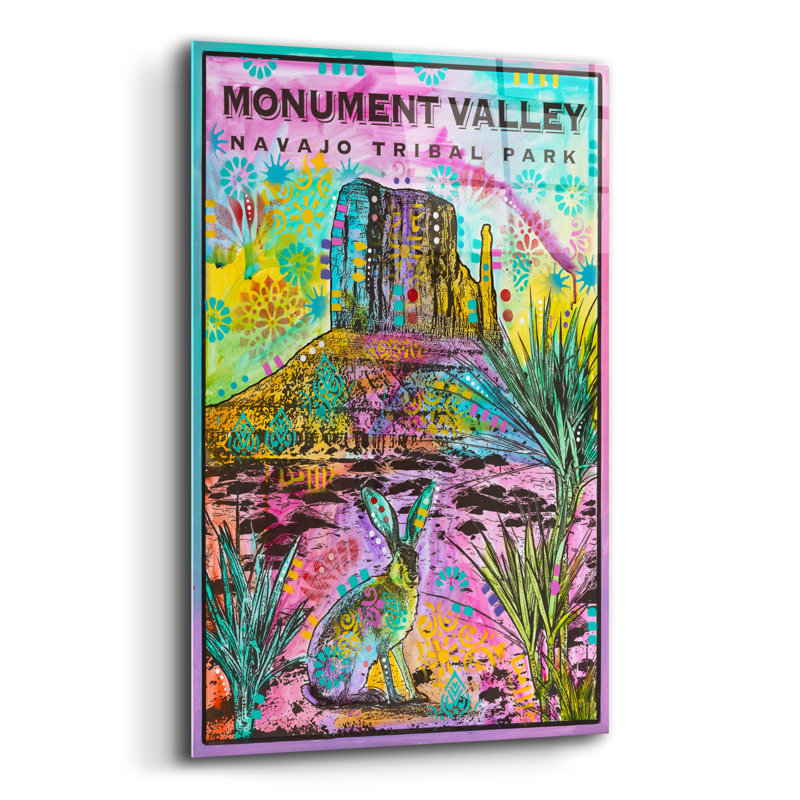 Art mural en verre «Np Monument Valley» par Dean Russo, H 24 po x l 16 po x P 0,2 po