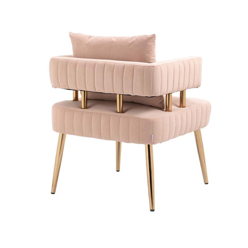 Izayah Upholstered Accent Chair, Pink Polyester