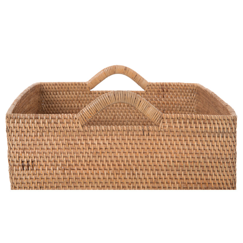 Beachcrest Home™ Simran Rattan Basket, Brown