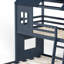 Lit superposé House avec glissoire et échelle, cadre de lit superposé simple avec tablettes de rangement intégrées et garde-robe, lit en bois massif pour enfants-72437848