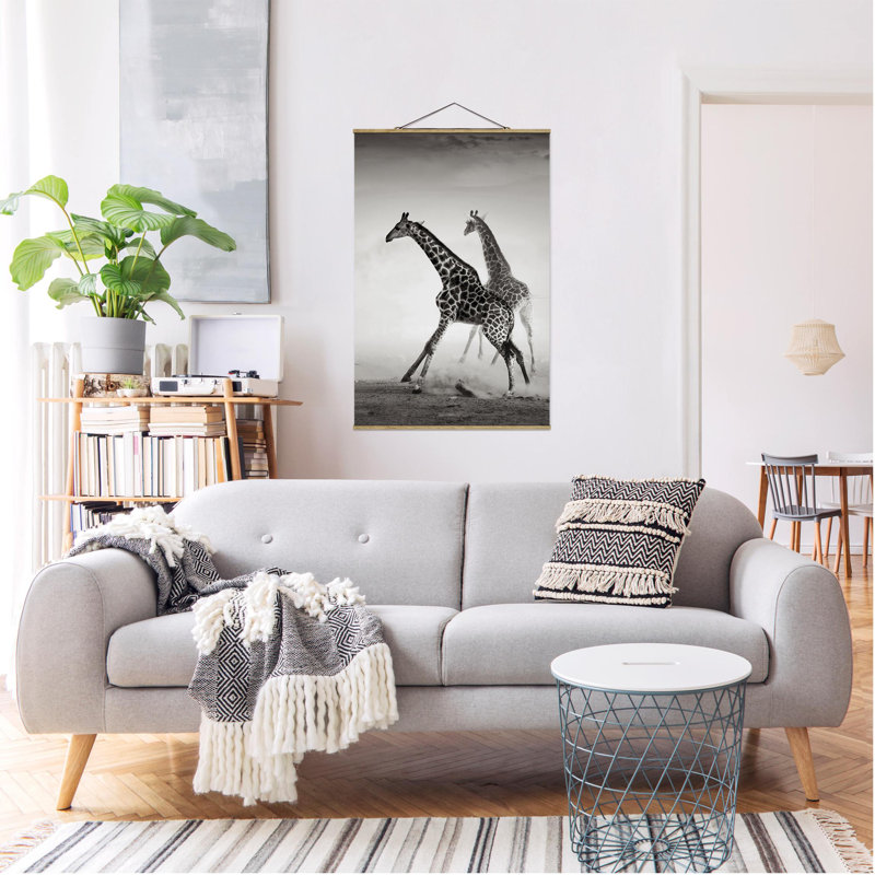 Giraffe Hunting - No Frame Print, 61cm H x 41cm W, Fabric