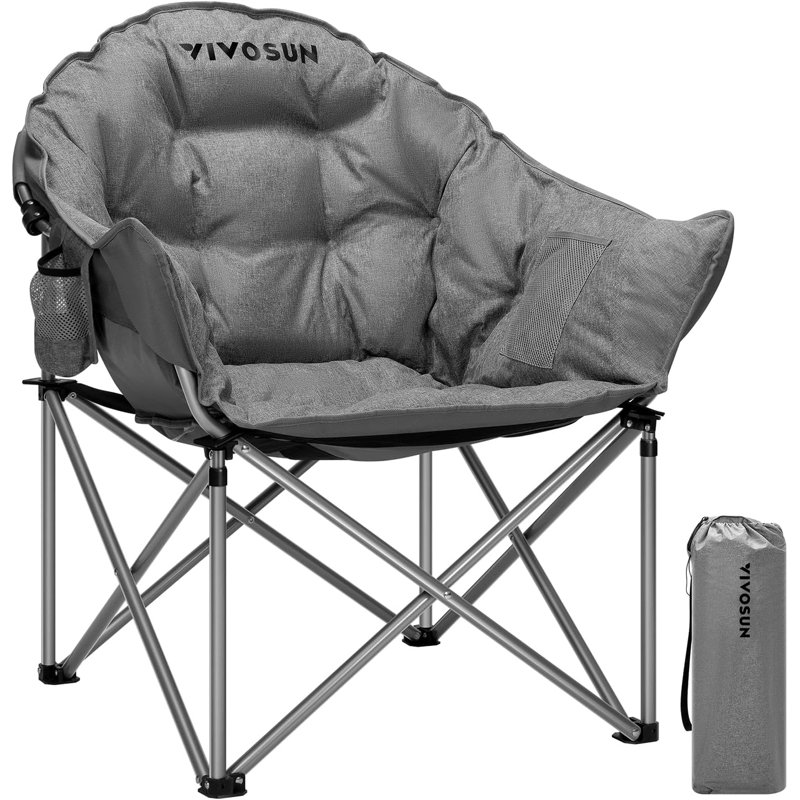 Chaise de camping pliante avec coussin