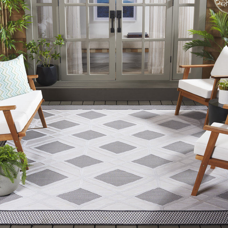 Tapis d'intérieur / extérieur à motif géométrique Kenenth Performance, Rectangle 8 pi x 10 pi