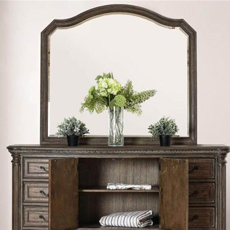 48.4"W Transitional Mirror, Rustic Natural