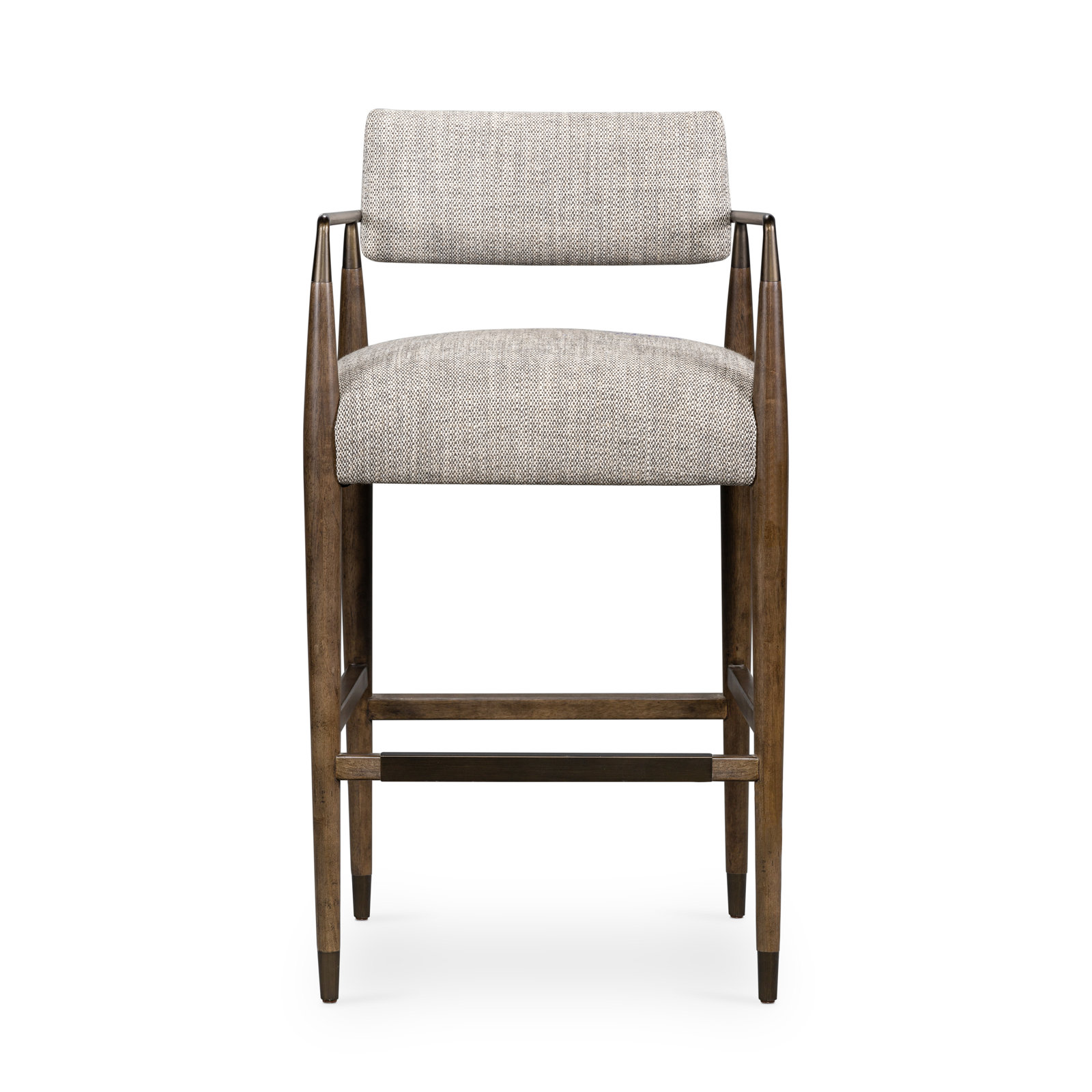 Venne Stool, Thames Coal/Polyester Blend, Counter Stool (27.68" Seat Height), Sierra Brown/Aged Bronze