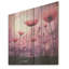 Motif de coquelicots roses et mauves au clair de lune - Poppies sur bois-1800645825