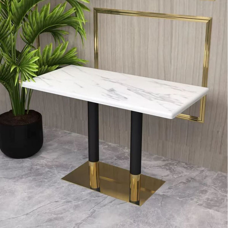 Milton Faux Marble Table, White
