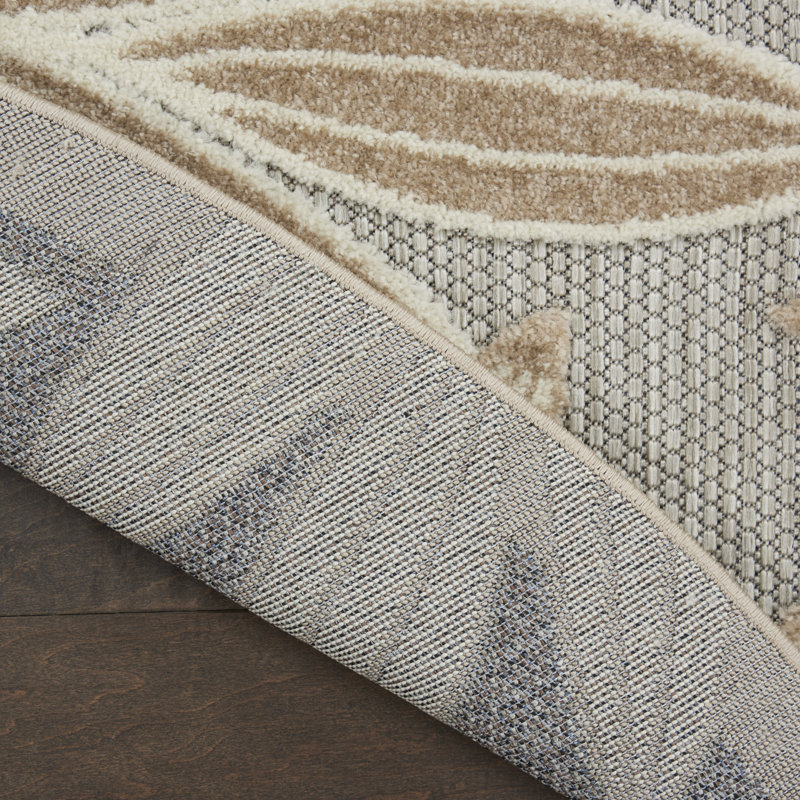 Tapis à motif floral moderne et naturel Newton, Rond 4 pi