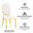 Modern Dining Chair Set, Oval Backrest Faux Leather Upholstery And Polished Stainless Steel Legs-134372784-134372790